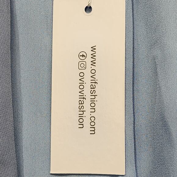 Ovi Blazer Womens L Blue Open Front Shawl Collar Lined Lightweight Preppy Office - Picture 7 of 15